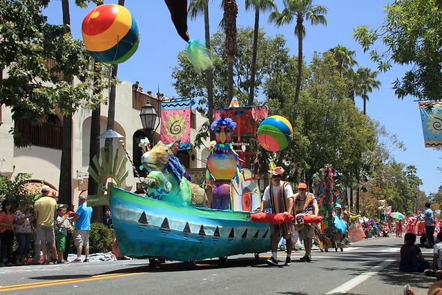 A float at the Summer Solstice parade in Santa Barbara.