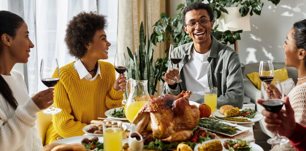 A family enjoying a Thanksgiving Vacation.